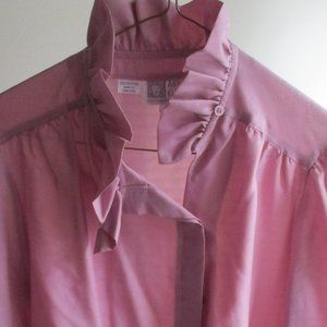 Vintage Anne Klein Pink Ruffled Shirt